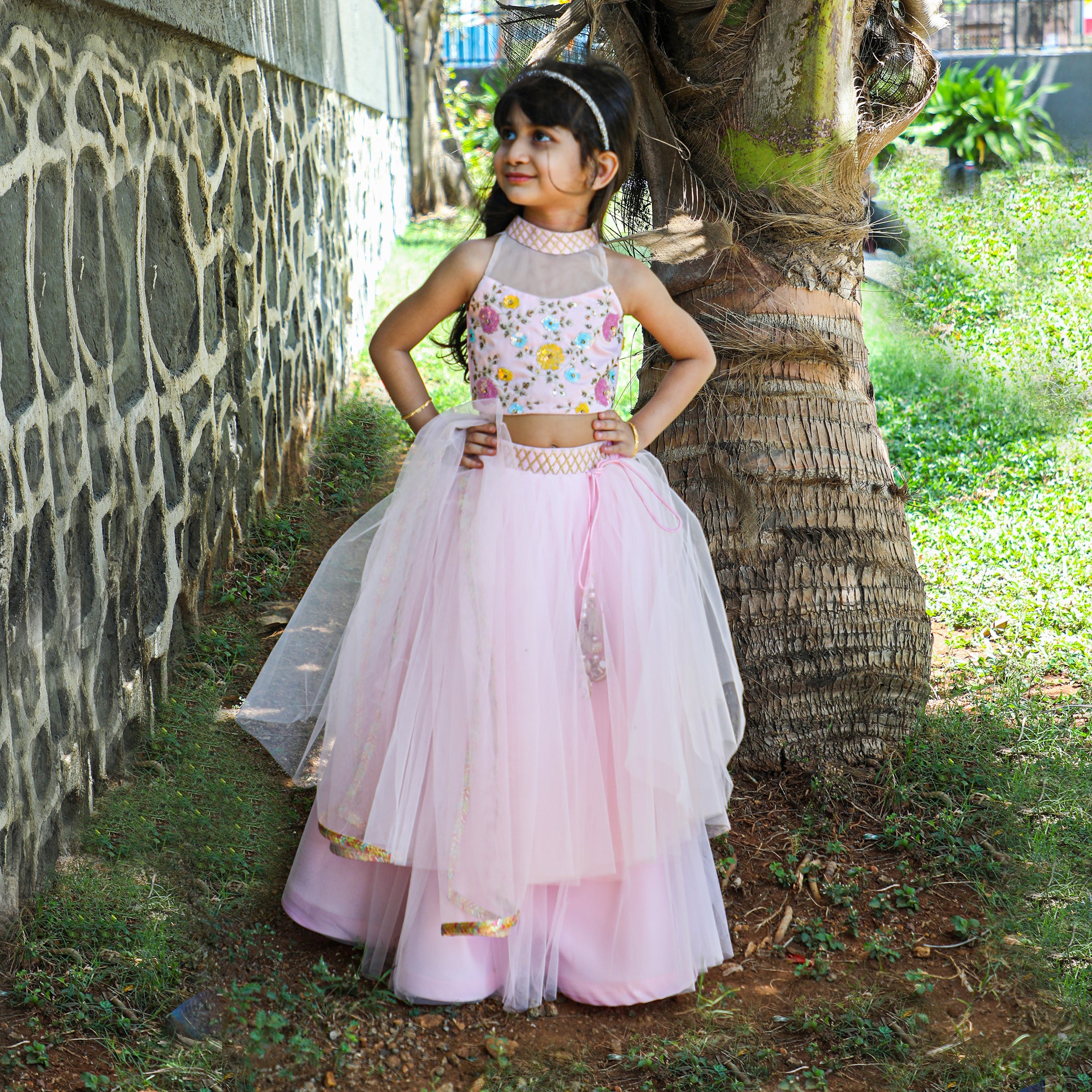 Buy Rama Layered Lehenga Choli for Girls – Mumkins