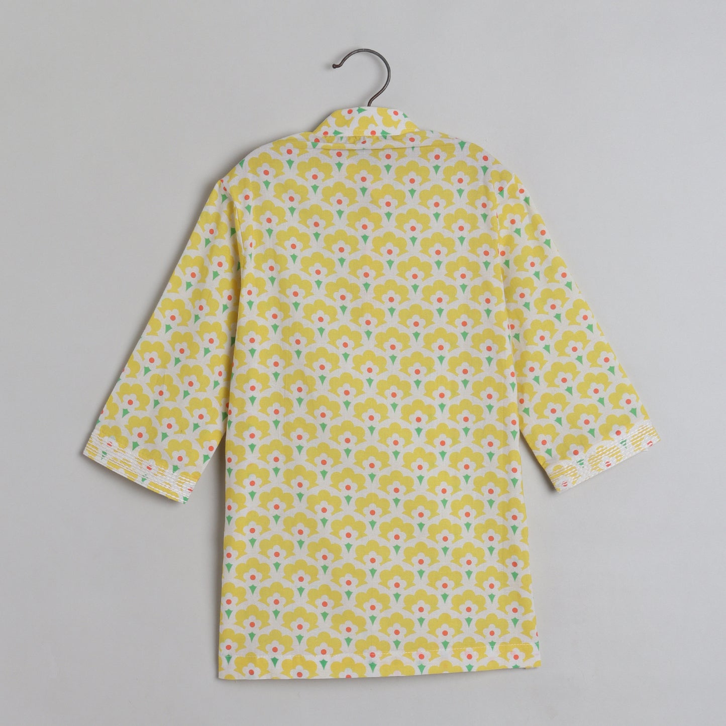 Yellow Printed Kurta With Pyjama