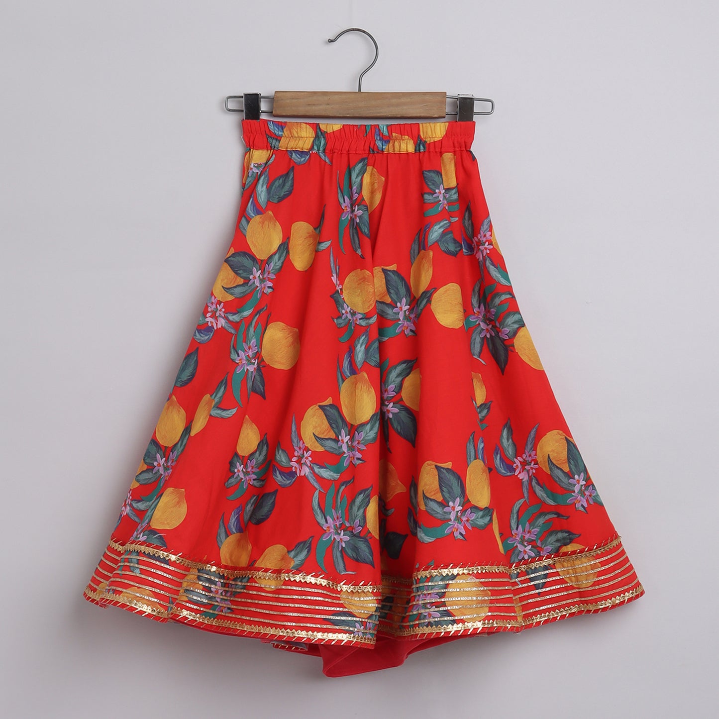 Girls Lemon Printed Skirt And Top Cotton